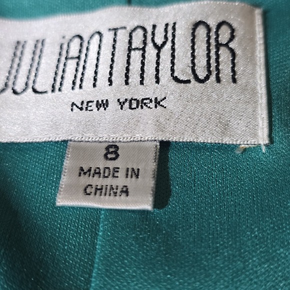 Julian Taylor NEW YORK Paisley Midi Dress Size 8 Blue Green Black‎ Long Sleeve - Picture 7 of 12